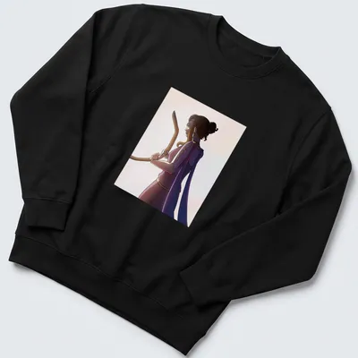 Digital illustration of archer woman with the text 'Penelope A Challenge' in purple and peach tones. — printed on a unisex sweatshirt