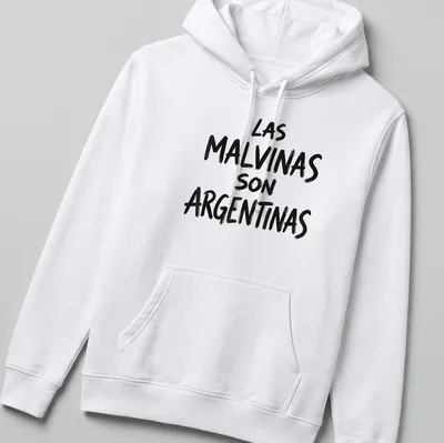 Bold brush script saying LAS MALVINAS SON ARGENTINAS on a — printed on a unisex hoodie