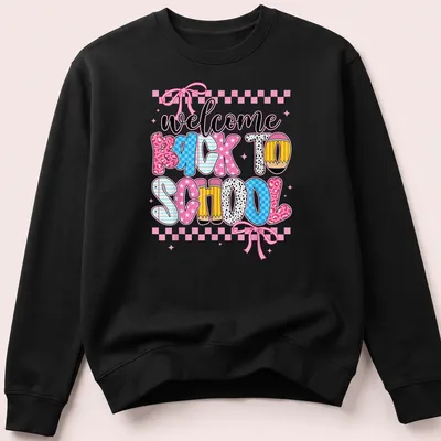 Colorful teacher-themed t-shirt with playful lettering for back-to-school. — printed on a unisex sweatshirt