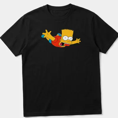 Cartoon design of Bart Simpson falling with vibrant colors