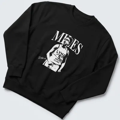 Silhouette of a basketball player in motion, featuring black, white, and orange colors — printed on a unisex sweatshirt