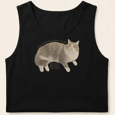 Vintage distressed Cat Lover t-shirt with playful cat illustration and text — printed on a tank top