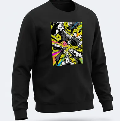 Graffiti-style t-shirt featuring cats in neon colors with an urban vibe — printed on a unisex sweatshirt