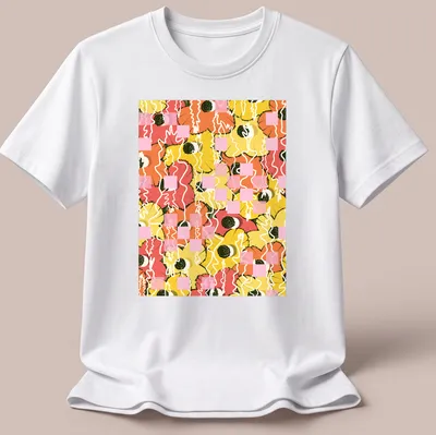 Illustration of colorful citrus flowers in orange, pink, yellow, green, and white.