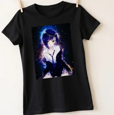 Anime illustration of Ichigo from Darling in the Franxx with a cosmic background — printed on a women's shirt