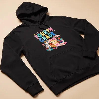 Kawaii style shirt featuring a dumpling girl and nostalgic text — printed on a unisex hoodie