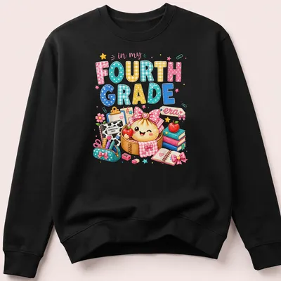 Kawaii style shirt featuring a dumpling girl and nostalgic text — printed on a unisex sweatshirt