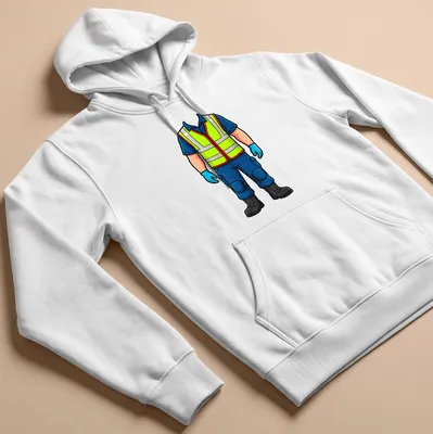 Cartoon illustration of an emergency medical responder uniform in bright colors — printed on a unisex hoodie
