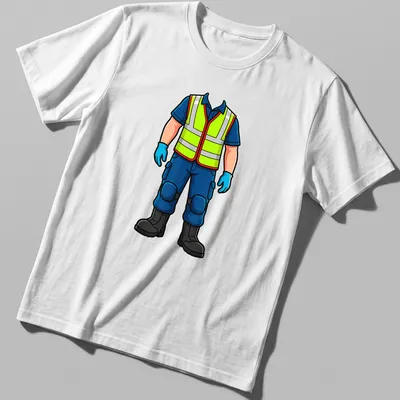 Cartoon illustration of an emergency medical responder uniform in bright colors