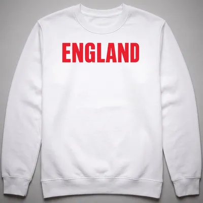 Bold typography England supporter t-shirt in red — printed on a unisex sweatshirt