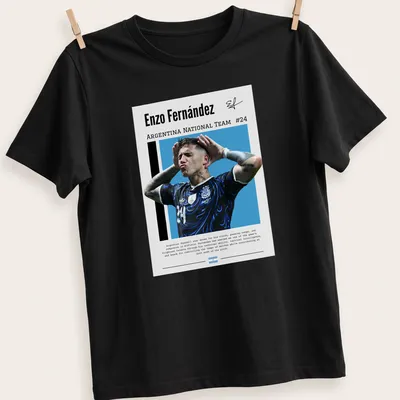Graphic t-shirt featuring Enzo Fernández's name and number in bold lettering