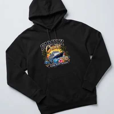 T-shirt featuring a colorful cruise ship and the text 'Making Memories Together ONE VOYAGE ONE FAMILY ONE ADVENTURE 2027.' — printed on a unisex hoodie