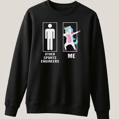 Cartoon unicorn dabbing in white, pink, blue, and yellow colors — printed on a unisex sweatshirt