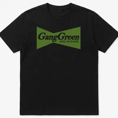Bold typography Gang Green King Of Bands t-shirt in green and white