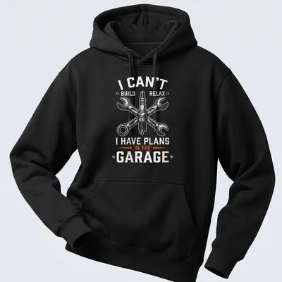 Vintage mechanical t-shirt featuring spark plug and wrenches with humorous text — printed on a unisex hoodie
