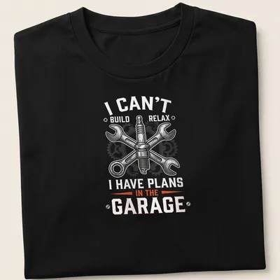 Vintage mechanical t-shirt featuring spark plug and wrenches with humorous text