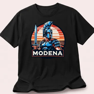 Vintage style Gladiator t-shirt with bold typography and colorful illustration