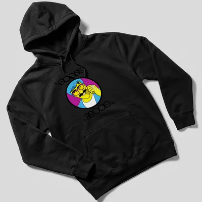 Vibrant pop art Goose Goose T-shirt with a whimsical goose design — printed on a unisex hoodie