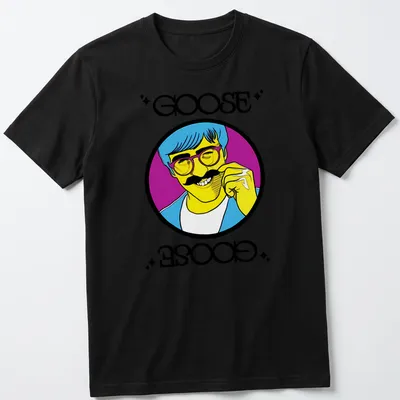 Vibrant pop art Goose Goose T-shirt with a whimsical goose design