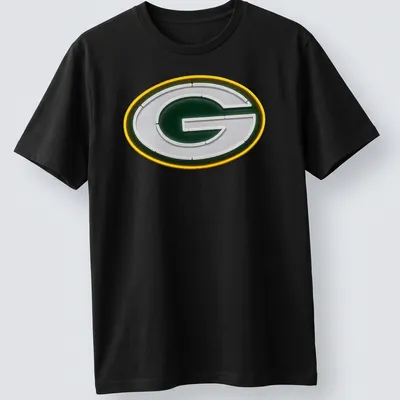Neon Green Bay Packers logo t-shirt in green, white, and yellow