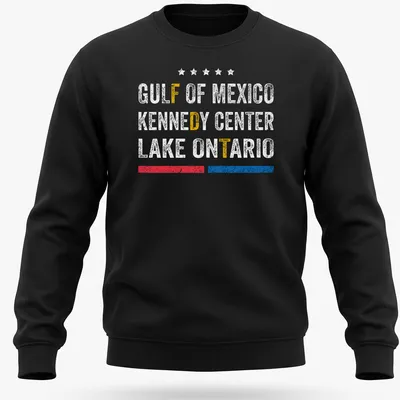 Vintage distressed shirt featuring Gulf of Mexico text in yellow, red, and blue — printed on a unisex sweatshirt