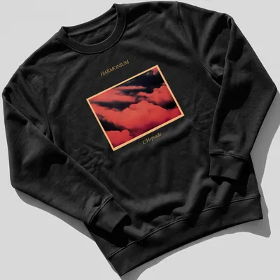 Album cover graphic featuring bold abstract design for Harmonium L'Heptade — printed on a unisex sweatshirt
