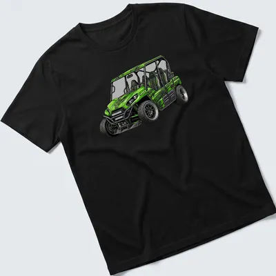 Illustration of a green Kawasaki Teryx S LE UTV in detailed style