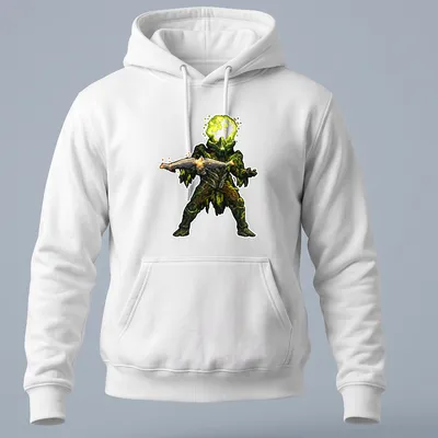 Pixel art of Kelgorath, a green creature with a bold design against a dark background. — printed on a unisex hoodie