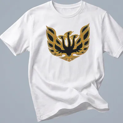 Bold emblem of King Ghidorah in black and gold on a T-shirt