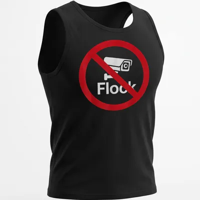 Bold graphic t-shirt featuring 'No Flock' text on a red background. — printed on a tank top