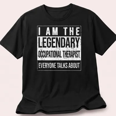 Bold typography t-shirt with text celebrating occupational therapists