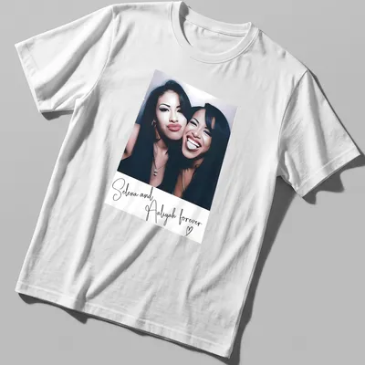 Vintage tribute t-shirt featuring Selena and Aaliyah with nostalgic text