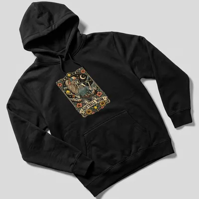 Vintage illustration of a skeleton playing softball with bold text above — printed on a unisex hoodie