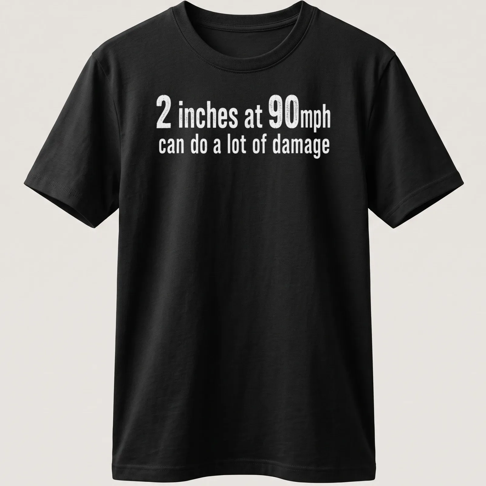 Bold typography t-shirt featuring humorous speed-related text — printed on a unisex t-shirt