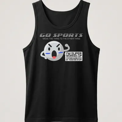 Kawaii sports fan excited face with text Move The Other Thing — printed on a tank top
