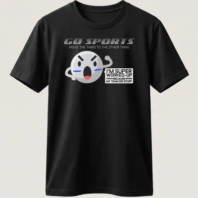 Kawaii sports fan excited face with text Move The Other Thing