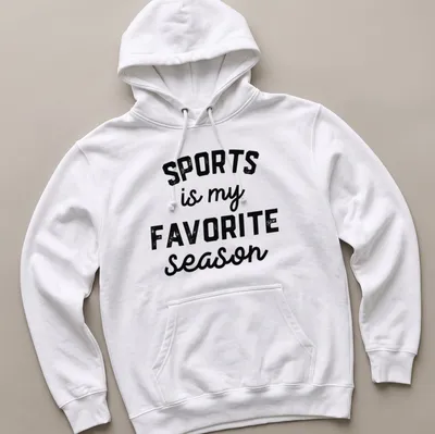 Bold vintage sports-themed t-shirt with black and white design — printed on a unisex hoodie