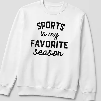 Bold vintage sports-themed t-shirt with black and white design — printed on a unisex sweatshirt