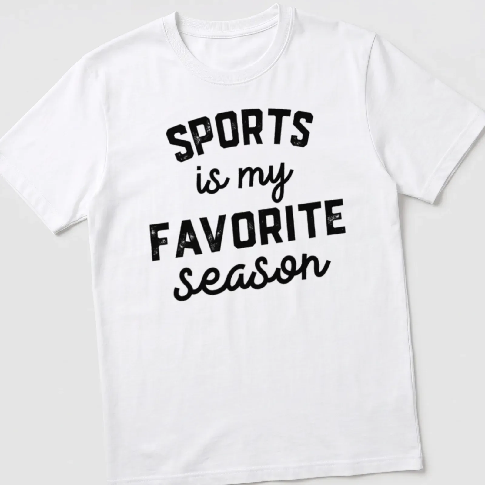 Bold vintage sports-themed t-shirt with black and white design — printed on a unisex t-shirt
