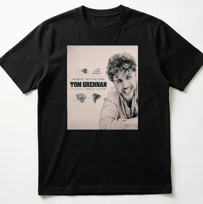 Vintage Tom Grennan Halftime Show shirt featuring concert details in black and white