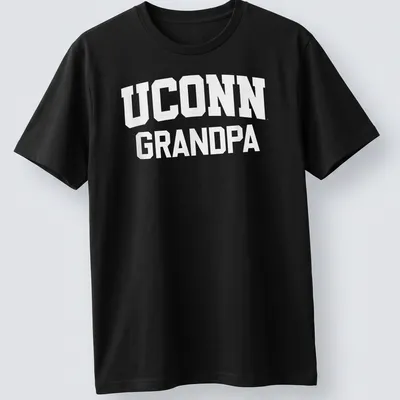 Bold collegiate UConn Grandpa t-shirt with white lettering