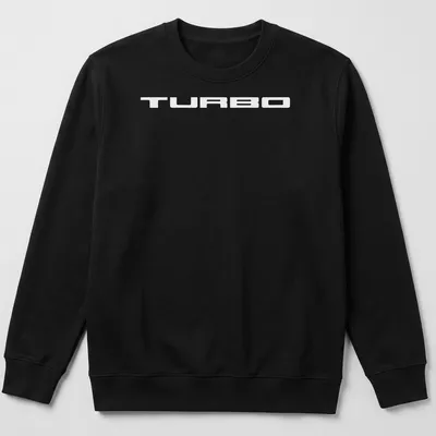 Retro design featuring a vintage rally racing car with bold '5 GT Turbo' text — printed on a unisex sweatshirt