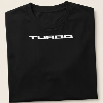 Retro design featuring a vintage rally racing car with bold '5 GT Turbo' text